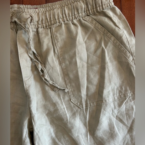 Merona Khaki Linen Drawstring Capri Pants Size Medium - Picture 3 of 6